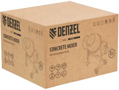 Бетономешалка Denzel B-125 электрич. бар.:130л г.р.:50л 550Вт (95421)