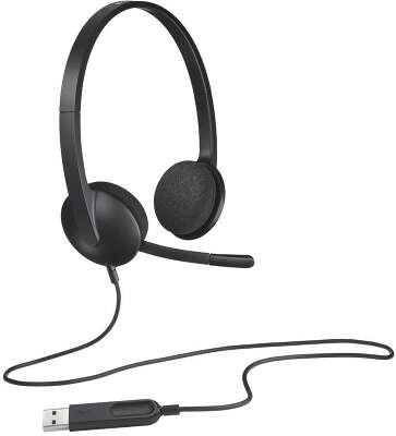 Гарнитура Logitech H340 |981-000475| черная, USB, поворотный микрофон, кабель 1.8м