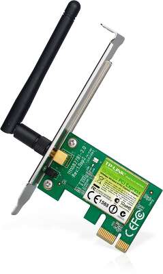 TP-Link TL-WN781ND Wi-Fi адаптер PCI Express N150, до 150 Мбит/с на 2,4 ГГц, 1 внешняя антенна