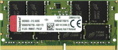Модуль памяти SO-DIMM DDR4 16384Mb DDR2400 Kingston [KVR24S17D8/16]