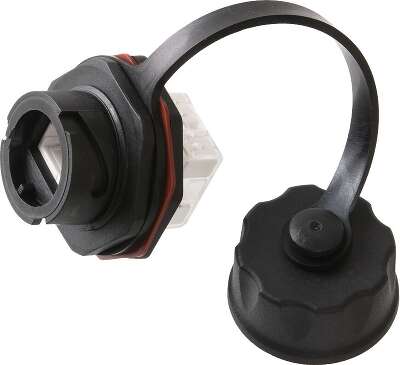 Индустриальный модуль-вставка NIKOMAX, Кат.6 (Класс E), 250МГц, RJ45/8P8C, 110/KRONE, T568A/B, неэкранированный, IP67, с защитной крышкой, черный