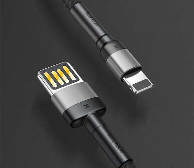 Кабель Baseus Cafule Cable Special Edition USB to Lightning, 1 м, Black/Grey [CALKLF-GG1]