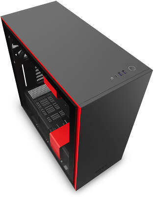 Корпус NZXT H710, черный/красный, ATX, Без БП (CA-H710B-BR)