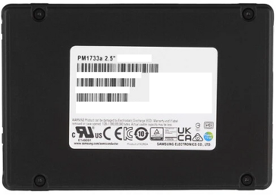 Твердотельный накопитель Samsung Enterprise SSD, 2.5"(SFF/U.3) 15mm, PM1733a, 3840GB, NVMe PCIe 4.0 1x4, DP 2x2, R7500/W4100Mb/s, IOPS(R4K) 1600K/170K, MTBF 2M, 1DWPD/5Y, TBW 7008TB, OEM
