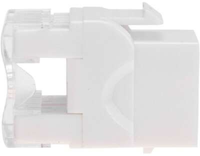 Rexant (02-0060) Модуль Keystone Jack RJ-45(8P8C), UTP неэкранированный, CAT 5e, тип 180 градусов, белый PRO