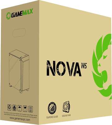 Корпус GameMax Nova N5, черный, ATX, Без БП (Nova N5)