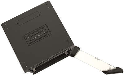 Шкаф коммутационный Hyperline (TWB-1266-GP-RAL9004) настенный 12U 600x600мм пер.дв.стекл 2 бок.пан. 60кг черный 650мм IP20 сталь