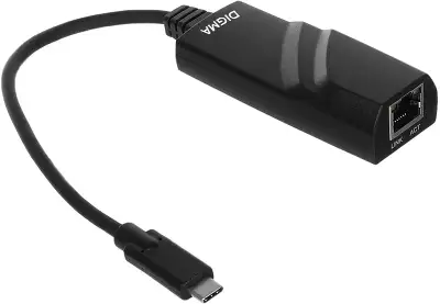 Сетевая карта Digma D-USBC-LAN1000, 1xRJ-45, 1 Гбит/с, USB Type-C, Retail