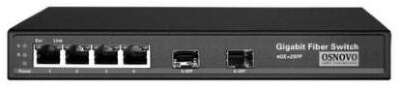 Коммутатор Osnovo SW-7042 4x1Гбит/с 2xКомбо(1000BASE-T/SFP) 2SFP неуправляемый