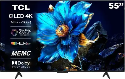 Телевизор QLED TCL 55" 55P7K черный 4K Ultra HD 60Hz DVB-T DVB-T2 DVB-C DVB-S DVB-S2 USB WiFi Smart TV (RUS)