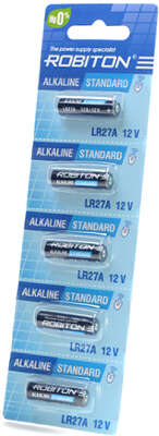 Элемент питания ROBITON STANDARD R-27A-0-BL5 27A,MN27 (0% Hg) (5 шт. отрывной блистер) цена за 1 шт.