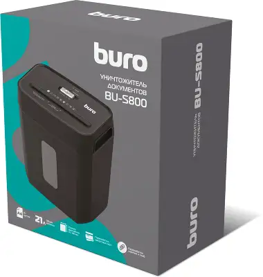 Шредер Buro Office BU-S800 (секр.P-4) фрагменты 10лист. 21лтр. пл.карты