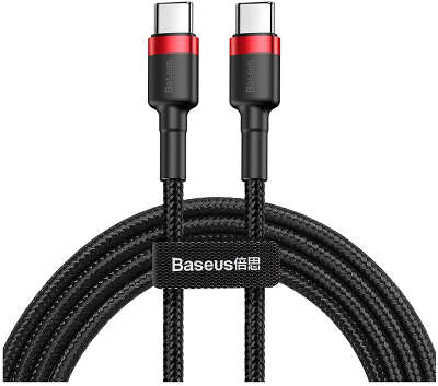 Кабель Baseus Cafule PD2.0 60W USB-C to USB-C, 1 м, Black/Red [CATKLF-G91]