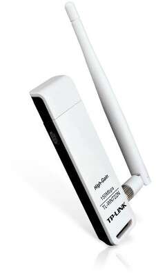 TP-Link TL-WN722N Wi-Fi USB-адаптер высокого усиления N150, до 150 Мбит/с на 2,4 ГГц, 1 внешняя антенна, USB 2.0