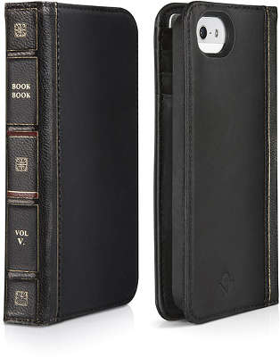 Чехол кожаный для iPhone 5/5S/SE Twelve South BookBook, чёрный [12-1233]