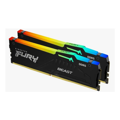 Оперативная память Kingston 32GB 5600MT/s DDR5 CL40 DIMM kit (2x16GB) FURY Beast RGB XMP