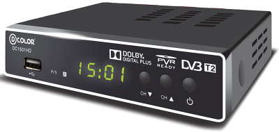 Цифровая ТВ-приставка D-Color DC1501HD черный