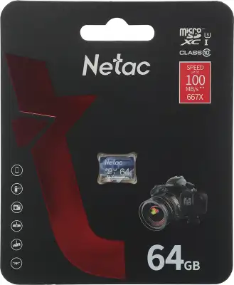 Флеш карта microSDXC 64GB Netac P500 Ultra w/o adapter
