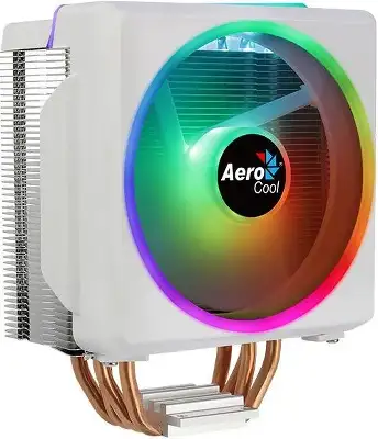 Устройство охлаждения(кулер) Aerocool Cylon 4F ARGB Soc-AM5/AM4/1200/1700/1851 белый 4-pin 14-26dB Al+Cu 145W 550gr Ret (CYLON 4F WH ARGB PWM 4P)