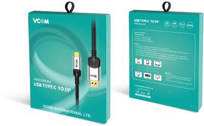 Кабель USB 3.1 Type-C(m)-DisplayPort(m), 1.8м, черный VCOM Premium (CU422MCV-1.8M)