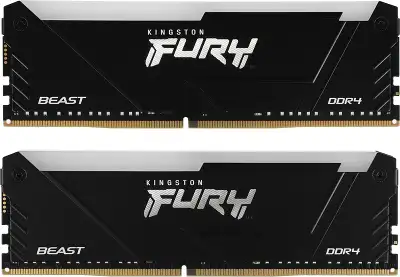 Память DDR4 2x8GB 3200MHz Kingston KF432C16BB2AK2/16 Fury Beast RGB RTL Gaming PC4-25600 CL16 DIMM 288-pin 1.35В kit dual rank с радиатором Ret