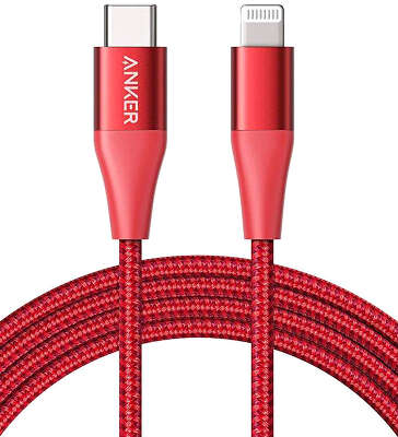 Кабель Anker PowerLine+ II USB-C to Lightning Cable, 1.8 м, кевлар, красный [A8653H91]