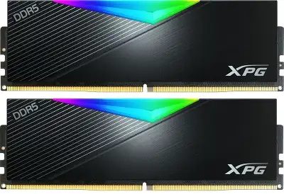 Память DDR5 2x32GB 6400MHz A-Data AX5U6400C3232G-DCLARBK XPG Lancer RGB RTL Gaming PC5-51200 CL32 DIMM 288-pin 1.35В kit dual rank с радиатором Ret