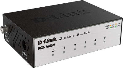 Коммутатор D-Link DGS-1005D/I2A неуправляемый настольный 5x10/100/1000BASE-T