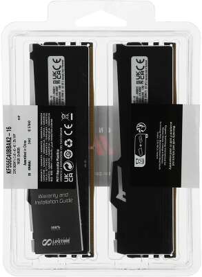 Память Kingston FURY Beast Black RGB DDR5 DIMM 16Gb (2x8Gb) PC44800 5600MHz CL40 1.25V (Kit of 2) (KF556C40BBAK2-16)