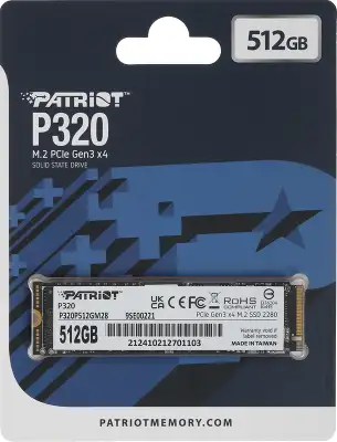 Твердотельный накопитель M.2 NVMe 512Gb Patriot P320 [P320P512GM28] (SSD)