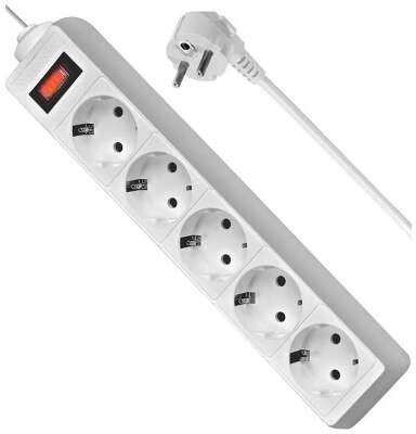 Сетевой фильтр Defender ES 1.8 white (1.8м, 5 розеток, 10A) (99481)