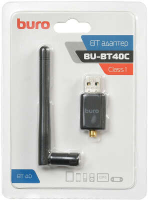Адаптер USB Buro BU-BT40C BT4.0+EDR class 1 100м черный