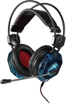 Наушники с микрофоном Оклик HS-L500G TOXIC черный 2.2м мониторные оголовье (472656)