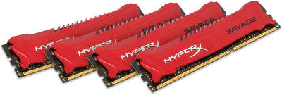 Набор памяти DDR-III DIMM 4*8192Mb DDR2400 Kingston HyperX Savage Red [HX324C11SRK4/32]