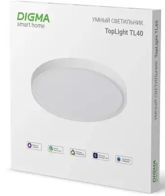 Умный светильник Digma TopLight TL40 потолоч. белый (TL40)