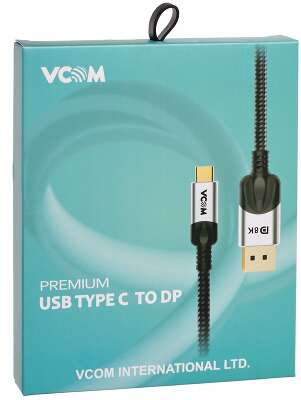 Кабель USB 3.1 Type-C(m)-DisplayPort(m), 1.8м, черный VCOM Premium (CU422MCV-1.8M)