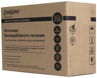 Exegate EP285515RUS ИБП ExeGate SpecialPro UNB-2000.LED.AVR.EURO.RJ.USB <2000VA/1200W, LED, AVR, 4 евророзетки, RJ45/11, USB, Black>