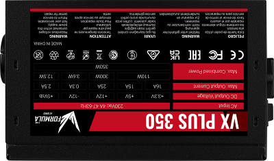 Блок питания Formula V Line VX PLUS 350, 350W, ATX12V v2.3, 12cm Fan (ex Aerocool)