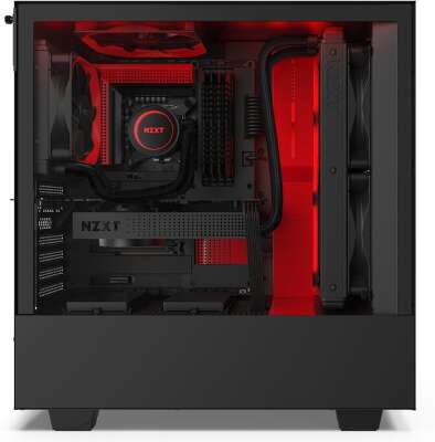 Корпус NZXT H510i Black/red, черный/красный, ATX, Без БП (CA-H510I-BR)