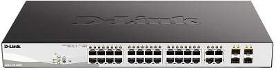 Коммутатор D-Link DGS-1210-28MP/F4A Настраиваемый L2 коммутатор с 24 портами 10/100/1000Base-T и 4 комбо-портами 100/1000Base-T/SFP (24 порта PoE 802.3af/at, PoE-бюджет 370 Вт)
