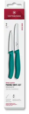 Набор ножей кухон. Victorinox Swiss Classic 6.7114.2C1 для чистки овощей и фруктов компл.:2предм. зеленый европодвес
