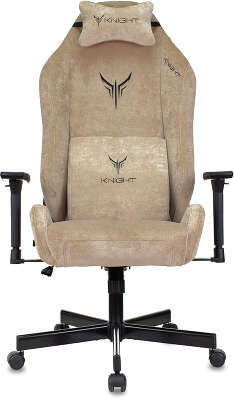 Кресло игровое Knight N1 Fabric бежевый Light-21 с подголов. крестов. металл