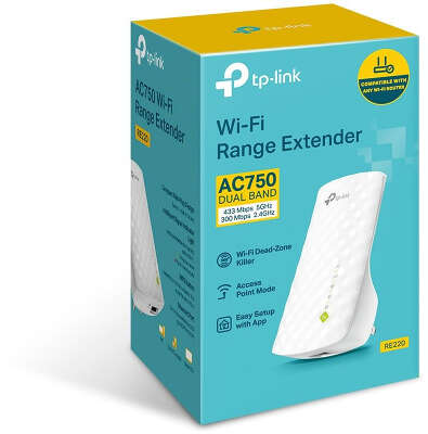 Усилитель сигнала (репитер) TP-Link RE220, 802.11a/b/g/n/ac, 2.4 / 5 ГГц