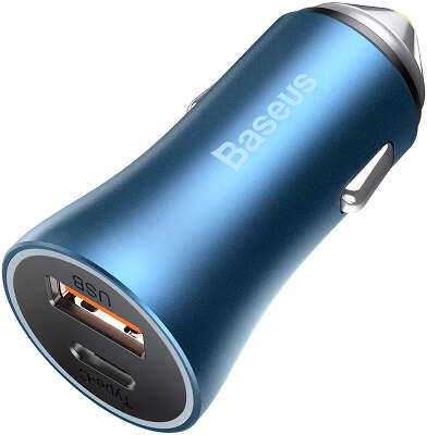 Автомобильное ЗУ Baseus Golden Contactor Pro Dual USB/USB-C Fast Charger 40W, Blue [CCJD-03]