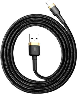 Кабель Baseus Cafule Cable USB to Lightning, 1 м, Black/Gold [CALKLF-BV1]