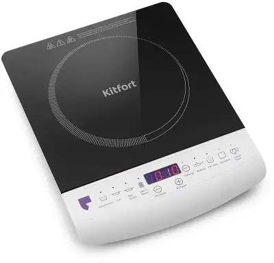 Плита Электрическая Kitfort КТ-101 белый/черный стеклокерамика (настольная)