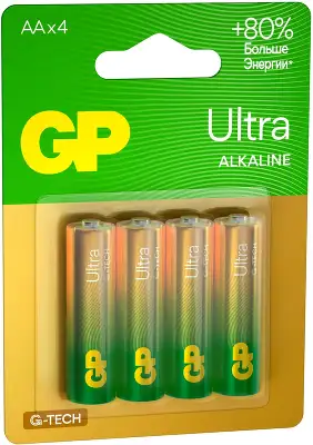 Комплект элементов питания AA GP Ultra GP15AUA21-2CRSBC4 G-TECH [LR6] (4 шт в блистере)