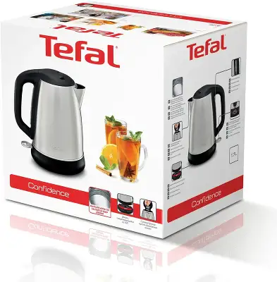 Чайник электрический Tefal Confidence KI270D30 1.7л. 2400Вт серебристый корпус: металл/пластик (7211002374)