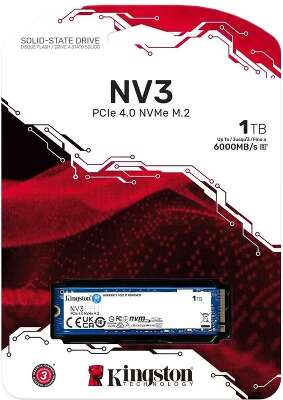 Твердотельный накопитель SSD Kingston SSD Kingston PCIe 4.0 x4 1TB SNV3S/1000G NV3 M.2 2280