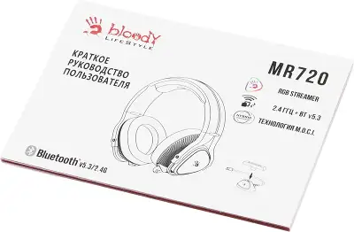 Наушники с микрофоном A4Tech Bloody MR720 черный мониторные BT/Radio оголовье (MR720 BLACK)